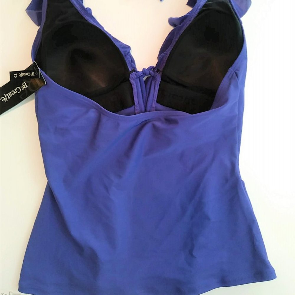 Be Creative Cobalt Tankini w/ Ruffle Trim Size:8D - Picture 3 of 6